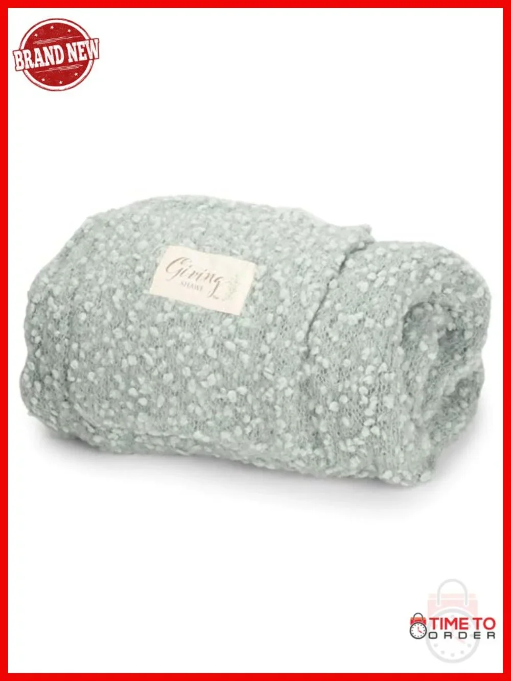 Soft Knit Blanket-Style Shawl with Pockets - Cozy Wrap for Women - Machine